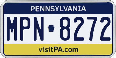 PA license plate MPN8272