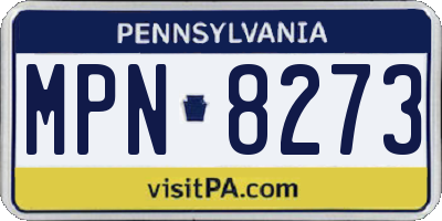 PA license plate MPN8273