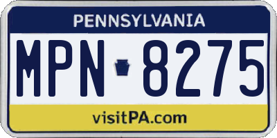PA license plate MPN8275