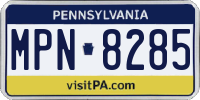 PA license plate MPN8285
