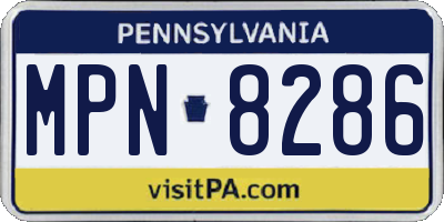 PA license plate MPN8286
