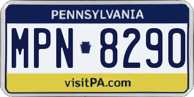 PA license plate MPN8290