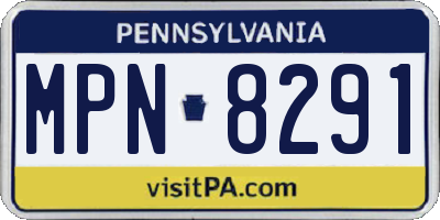 PA license plate MPN8291