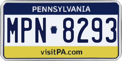 PA license plate MPN8293
