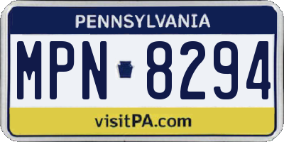 PA license plate MPN8294