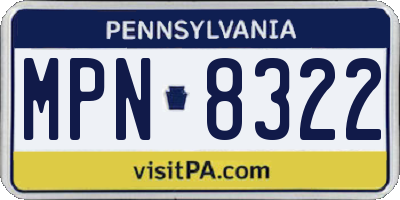 PA license plate MPN8322