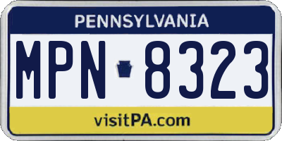 PA license plate MPN8323
