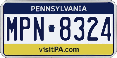 PA license plate MPN8324