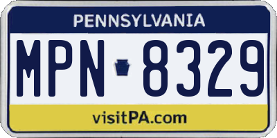 PA license plate MPN8329