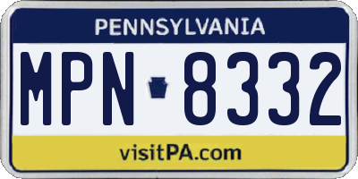 PA license plate MPN8332