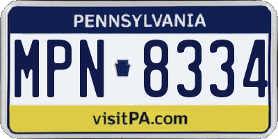 PA license plate MPN8334