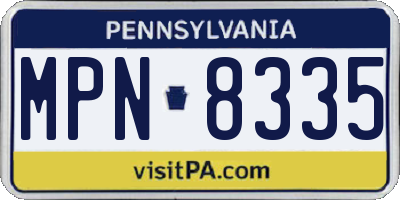 PA license plate MPN8335