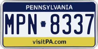 PA license plate MPN8337