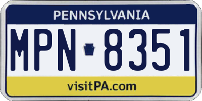 PA license plate MPN8351
