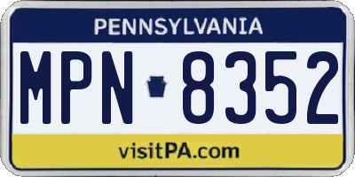 PA license plate MPN8352