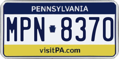 PA license plate MPN8370