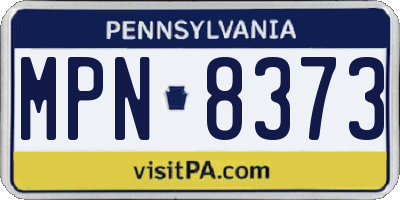 PA license plate MPN8373