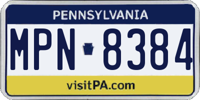 PA license plate MPN8384