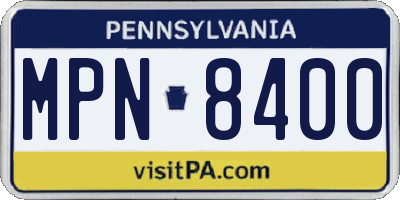 PA license plate MPN8400