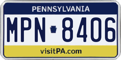 PA license plate MPN8406