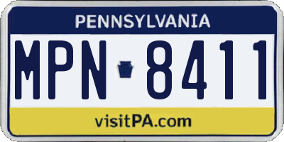 PA license plate MPN8411