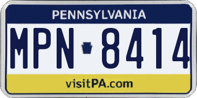 PA license plate MPN8414