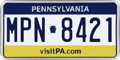 PA license plate MPN8421