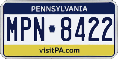 PA license plate MPN8422