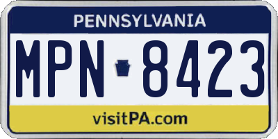PA license plate MPN8423