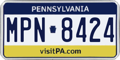 PA license plate MPN8424