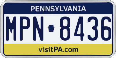 PA license plate MPN8436