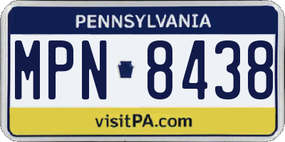 PA license plate MPN8438