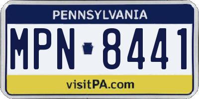 PA license plate MPN8441