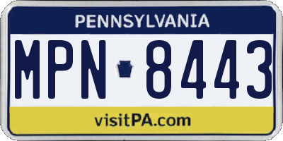 PA license plate MPN8443