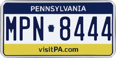 PA license plate MPN8444