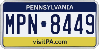 PA license plate MPN8449