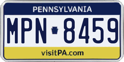 PA license plate MPN8459