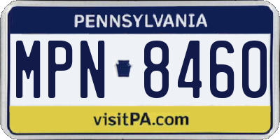 PA license plate MPN8460