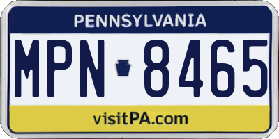PA license plate MPN8465