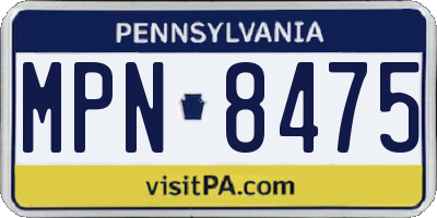 PA license plate MPN8475
