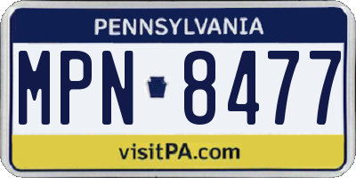 PA license plate MPN8477