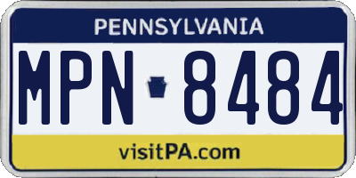 PA license plate MPN8484