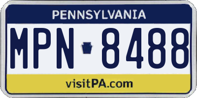 PA license plate MPN8488