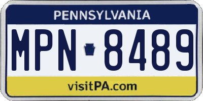 PA license plate MPN8489