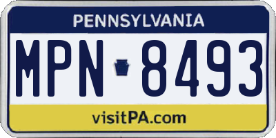 PA license plate MPN8493