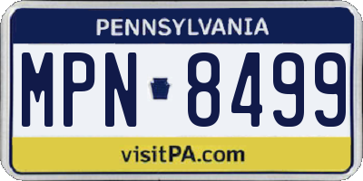 PA license plate MPN8499