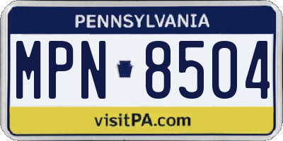 PA license plate MPN8504