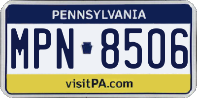 PA license plate MPN8506