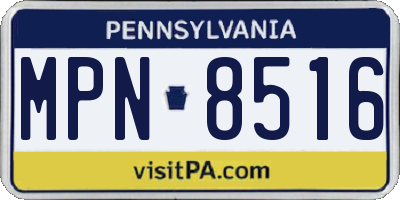 PA license plate MPN8516