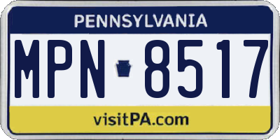 PA license plate MPN8517